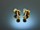Around 1995! Pretty pair of brilliant solitaire earrings 0,2 ct gold 750