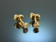 Around 1995! Pretty pair of brilliant solitaire earrings 0,2 ct gold 750