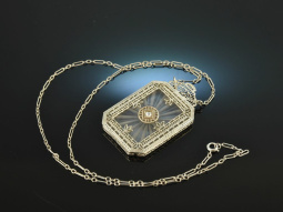 Um 1910! Wundervolles Jugendstil Collier Bergkristall...