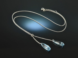 Fein und Filigran! H&uuml;bsches Lavali&egrave;re Collier Aquamarine 8,15 ct Weiss Gold 750