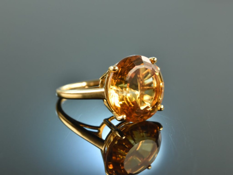 Shiny Yellow! Gro&szlig;er exquisiter Citrin Ring 15,88 ct Gelb Gold 750