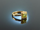 Fine Green! H&uuml;bscher Ring Peridot Diamanten Gelb Gold 750