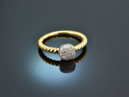 Shiny Square! Funkelnder Diamant Ring 0,16 ct Gelb und...