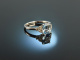 Fine Aqua! Eleganter Aquamarin Diamant Ring Wei&szlig; Gold 750