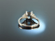 Fine Aqua! Eleganter Aquamarin Diamant Ring Wei&szlig; Gold 750