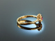 Pretty Red! H&uuml;bscher Rhodolith Diamant Ring Gelb Gold 750