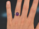 Dressy Violet! Schicker gro&szlig;er Amethyst Diamant Ring Wei&szlig; Gold 750