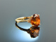Golden Sunset! Aparter Citrin Diamant Ring Gelb Gold 750