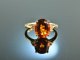 Golden Sunset! Aparter Citrin Diamant Ring Gelb Gold 750