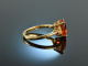 Golden Sunset! Aparter Citrin Diamant Ring Gelb Gold 750