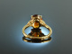 Golden Sunset! Aparter Citrin Diamant Ring Gelb Gold 750