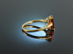 Noble Red! Feiner Granat Diamant Ring Gelb Gold 750