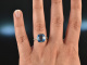 Swiss Blue! Schicker Topas Diamant Ring Wei&szlig; Gold 585