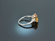 Gentle Sunshine! Citrin Diamant Ring Wei&szlig; Gold 750