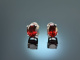 Precious Garnet! Edle Granat Ohrringe Wei Gold 750