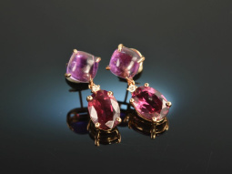 Vivid Violet! Pretty Rhodolite Amethyst Diamond Earrings...