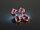 Vivid Violet! H&uuml;bsche Rhodolith Amethyst Diamant Ohrringe Ros&eacute; Gold 750