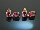 Vivid Violet! Pretty Rhodolite Amethyst Diamond Earrings Ros&eacute; Gold 750