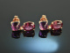 Vivid Violet! H&uuml;bsche Rhodolith Amethyst Diamant Ohrringe Ros&eacute; Gold 750