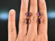 Vivid Violet! Pretty Rhodolite Amethyst Diamond Earrings Ros&eacute; Gold 750