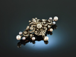 Vienna around 1890! Exquisite diamond beads brooch gold...
