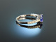 Sag ja! Verlobungs Engagement Ring Wei&szlig; Gold 750 Tansanit Brillanten