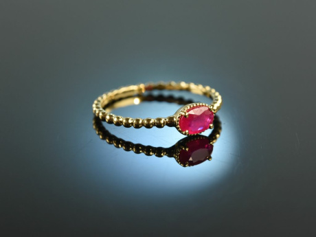 My Little Ruby Love! S&uuml;&szlig;er Verlobungs Freundschafts Ring Gelb Gold 750 Rubin