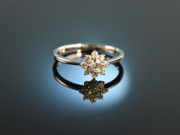 Diamond Blossom! Feiner Brillant Verlobungs Ring Weiss...