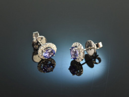 Classy Blue! Wundervolle Tansanit Ohrringe Weiss Gold 750 Diamanten