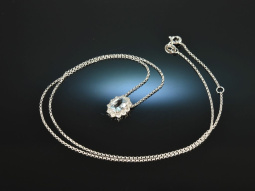 Zartes Blau! Filigranes Collier Blau Topas Diamanten...