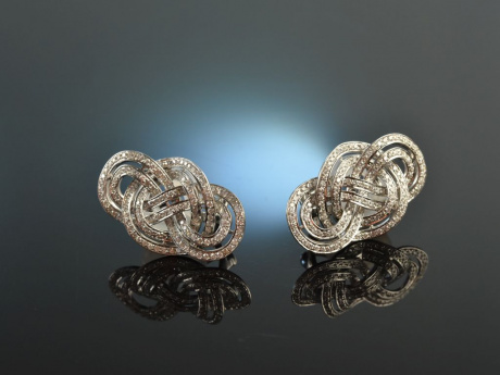 Diamond Knots! Fantastische Brillant Ohrringe ca. 1,0 ct Weiss Gold 750