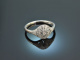 Feines Glitzern! Floraler Brillant Ring 0,15 ct Weiss Gold 750