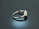 Feines Glitzern! Floraler Brillant Ring 0,15 ct Weiss Gold 750