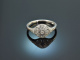 Feines Glitzern! Floraler Brillant Ring 0,15 ct Weiss Gold 750