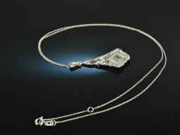 Art Deco style! Delicate diamond necklace 0,5 ct white...