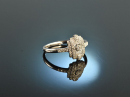 Great Gatsby! Edler Ring im Art Deco Stil Diamanten 0,2 ct Weiss Gold 750