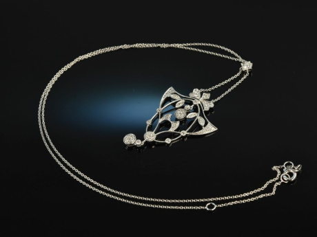 Filigrane Eleganz! Exquisites Diamant Collier 0,5 ct Weiss Gold 750