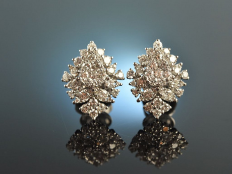 Sparkling Diamonds! Glamour&ouml;se Diamant Ohrringe 1,34 ct Weiss Gold 750