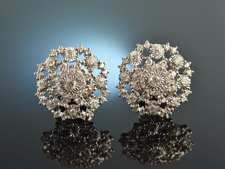 Diamond Snowflake! Umwerfende Brillant Ohrringe 0,96 ct Weiss Gold 750