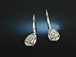 Tender glitter! Pretty diamond drop earrings 0.2 ct white...