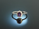 For you! S&uuml;sser Verlobungs Freundschafts Ring Weiss Gold 750 Amethyst Brillanten