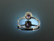 For you! S&uuml;sser Verlobungs Freundschafts Ring Weiss Gold 750 Amethyst Brillanten