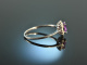 For you! S&uuml;sser Verlobungs Freundschafts Ring Weiss Gold 750 Amethyst Brillanten