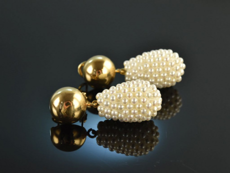 Tender Pearls! Tropfen Ohrringe S&uuml;&szlig;wasser Zucht Perlen Silber 925 vergoldet