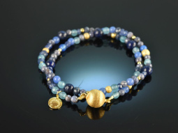 Deep Blue! Feines Fancy Armband Saphir Lapislazuli Apatit...