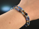 Deep Blue! Feines Fancy Armband Saphir Lapislazuli Apatit Achat Silber 925 vergoldet