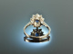 Around 1995! Classic Sapphire Brilliant Ring 0.3 ct White Gold 585