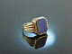 Around 1965! Classical coat of arms seal ring lapis lazuli gold 333