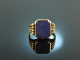 Around 1965! Classical coat of arms seal ring lapis lazuli gold 333