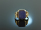 Um 1965! Klassischer Wappen Siegel Ring Lapislazuli Gold 333